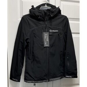 PinFin Black Windbreaker High Tech‎ Jacket Women's Small New